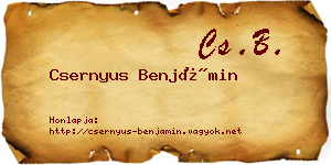 Csernyus Benjámin névjegykártya